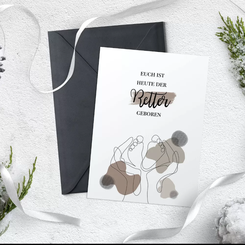 Postkarte - Retter geboren (1)