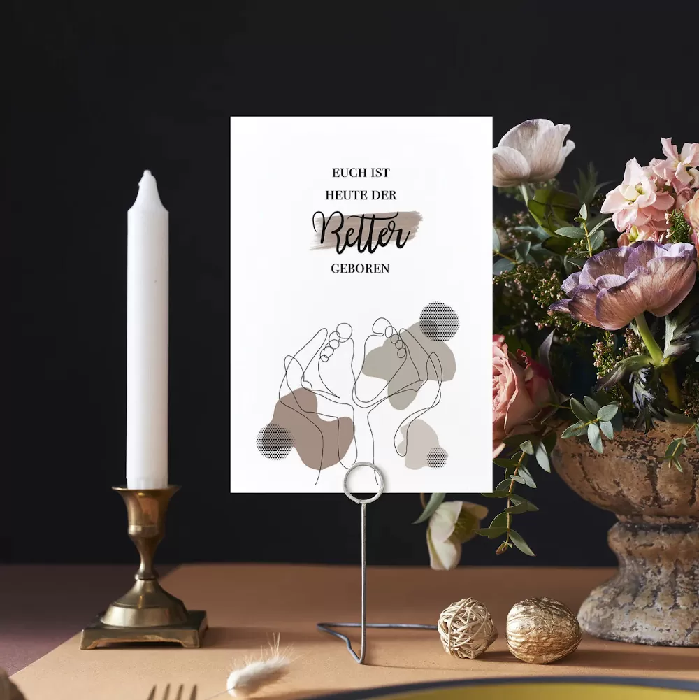 Postkarte - Retter geboren (2)