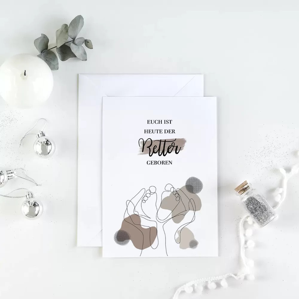 Postkarte - Retter geboren (3)