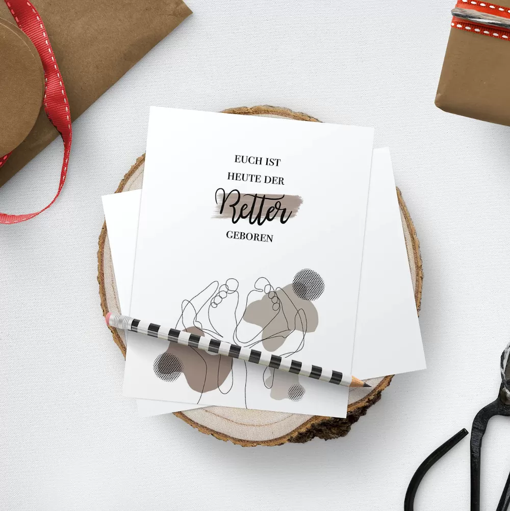 Postkarte - Retter geboren (4)