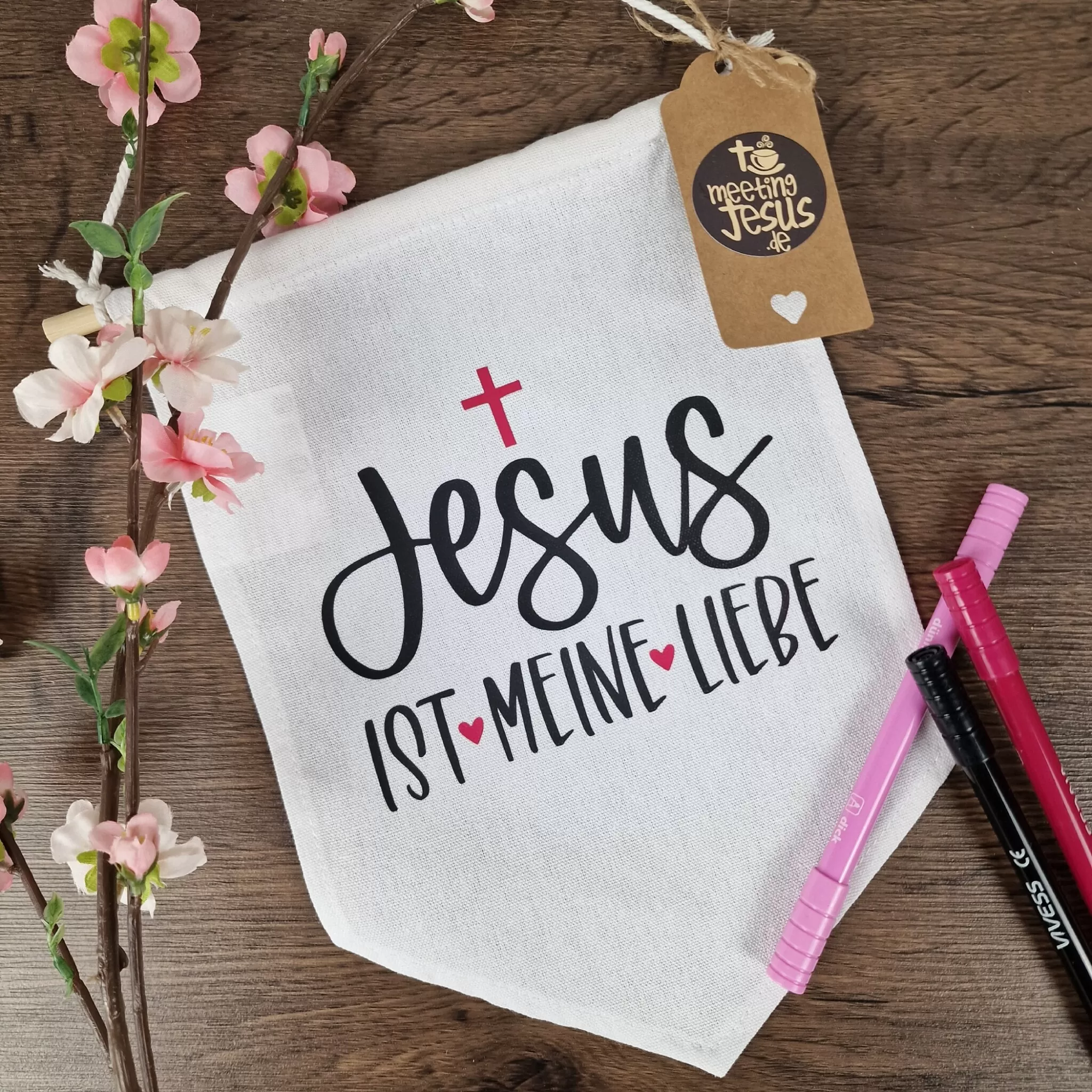 Stoffwimpel - Jesus ist meine Liebe (1)